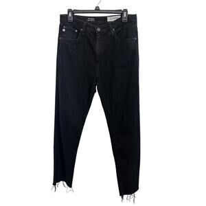 AG Adriano Goldschmied Isabelle Black High Rise Straight Crop Jeans Size 29 R